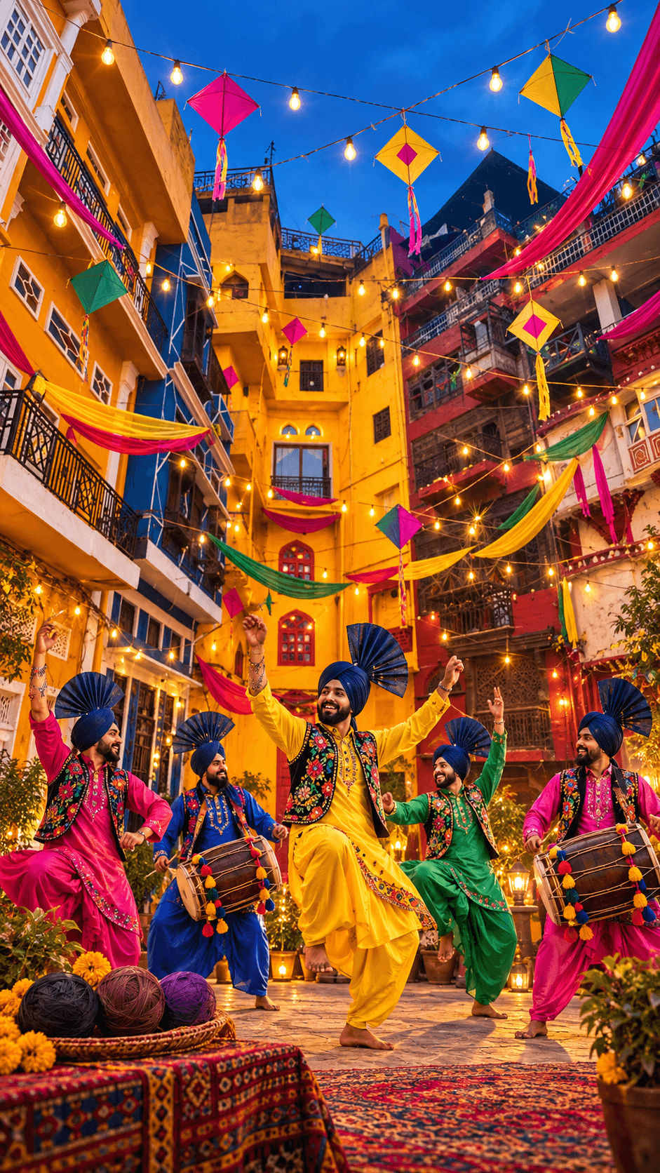 Colourful Punjabi festival street concept